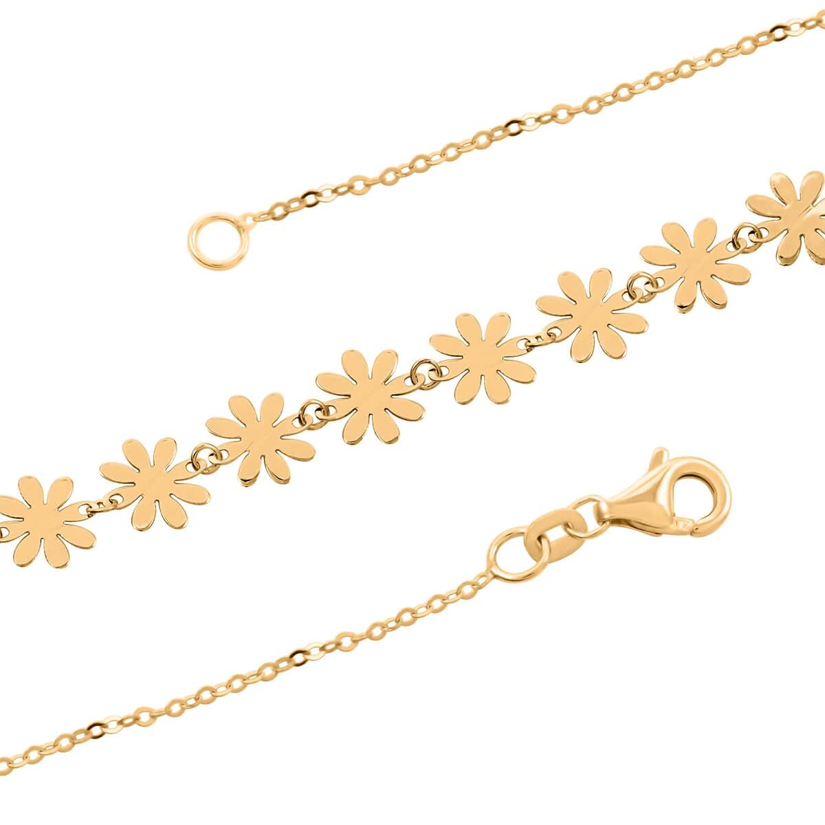 Italian Flower Station Necklace in 10K Yellow Gold 1.60 Grams 18-20 Inches image number 2