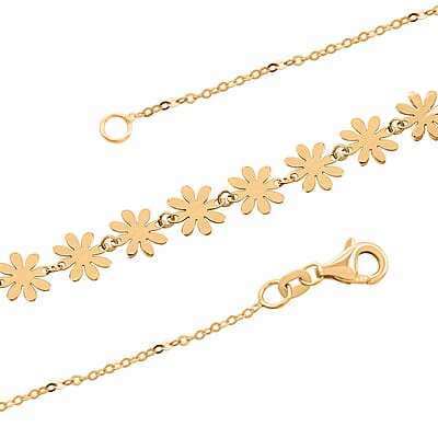 Italian Flower Station Necklace in 10K Yellow Gold 1.60 Grams 18-20 Inches
