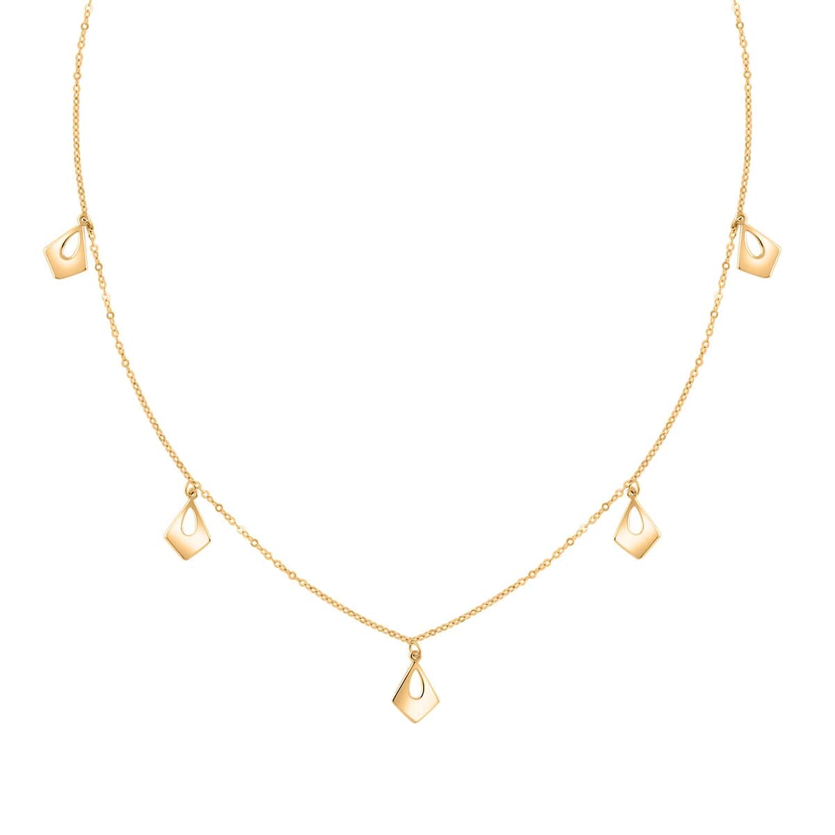 Lanterne Collection Italian 10K Yellow Gold Station Necklace 18-20 Inches 1.10 Grams image number 0