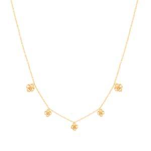 Quadrifoglio Italian 10K Yellow Gold Station Necklace 18-20 Inches 1.30 Grams