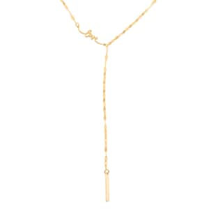 Italian Love Lariat Mirror Necklace in 10K Yellow Gold 1.30 Grams 18-20 Inches