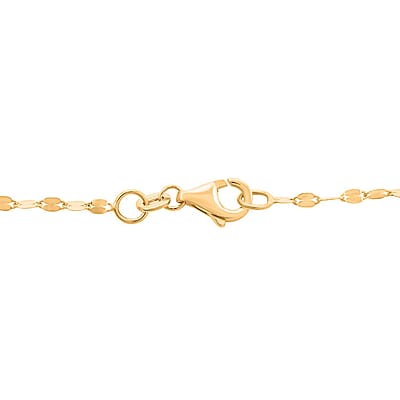 Italian Love Lariat Mirror Necklace in 10K Yellow Gold 1.30 Grams 18-20 Inches
