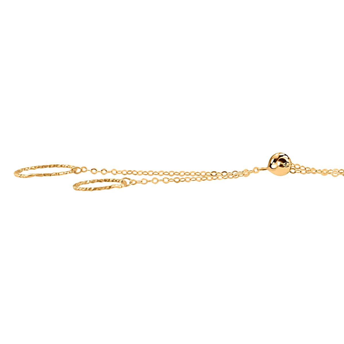 Italian 10K Yellow Gold Double Circle Pendant Necklace 18-20 Inches 0.80 Grams image number 2