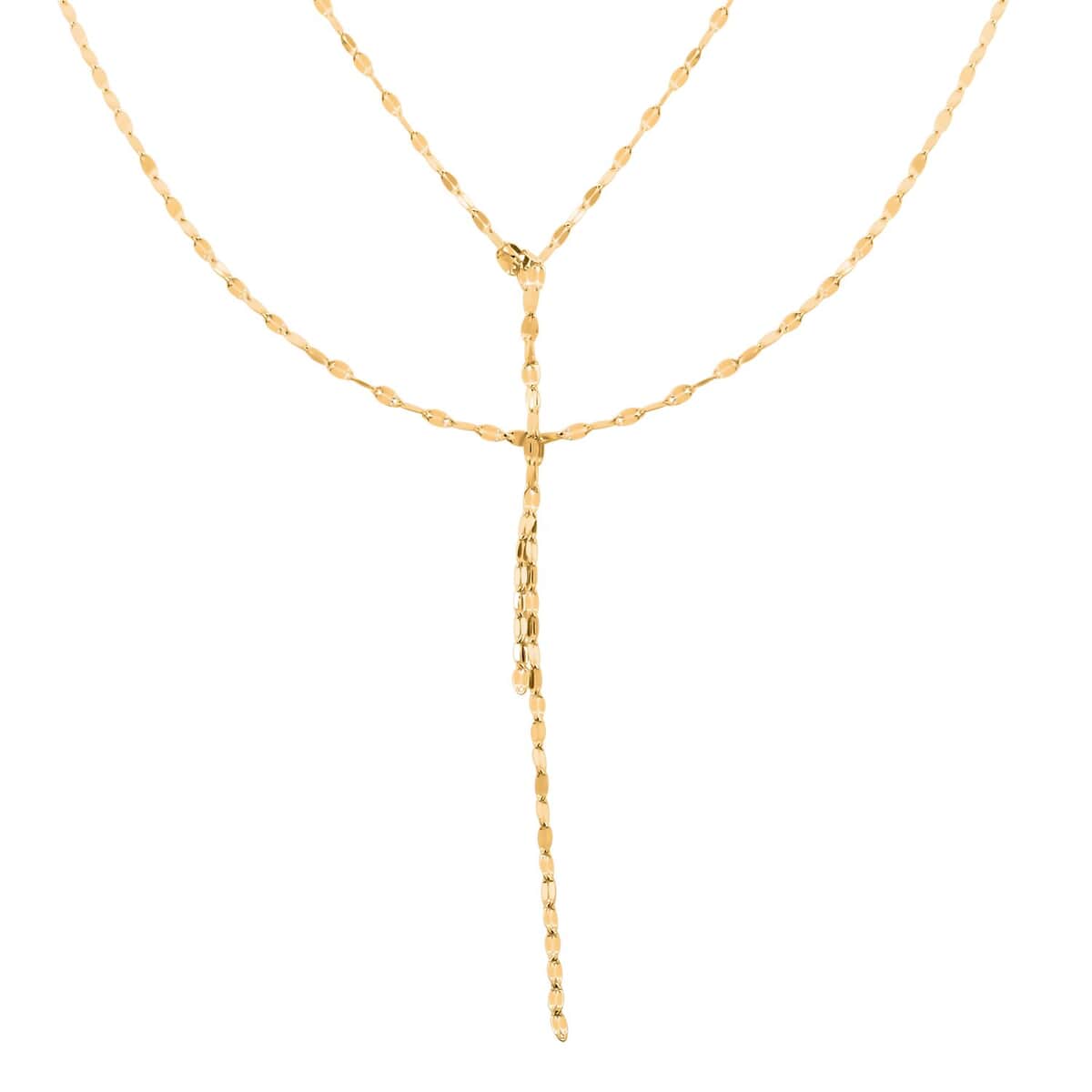 Italian Tassel Mirror Necklace in 10K Yellow Gold 1.80 Grams 20 Inches image number 0