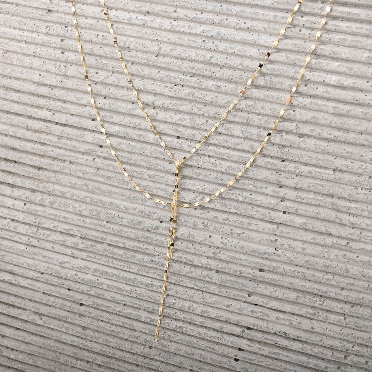 Italian Tassel Mirror Necklace in 10K Yellow Gold 1.80 Grams 20 Inches image number 1