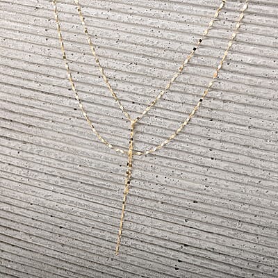 Italian Tassel Mirror Necklace in 10K Yellow Gold 1.80 Grams 20 Inches