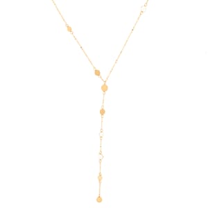Italian 10K Yellow Gold Disc Drop Necklace 20 Inches 1.90 Grams