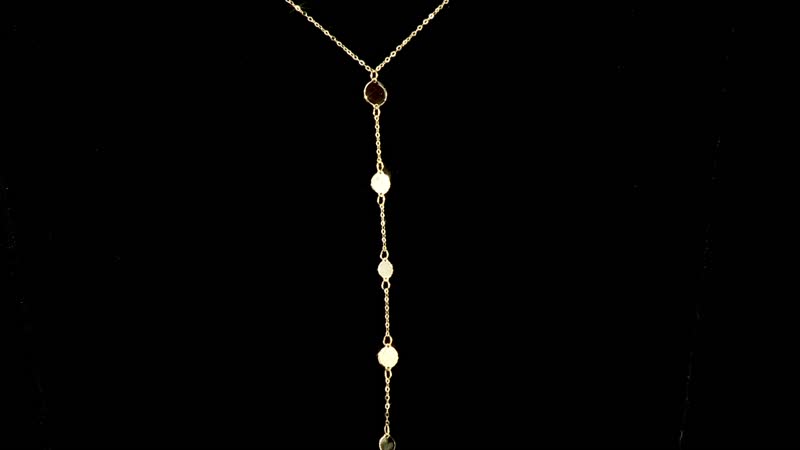 Italian 10K Yellow Gold Disc Drop Necklace 20 Inches 1.90 Grams