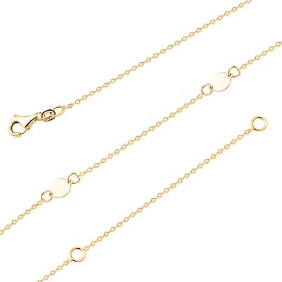 Italian 10K Yellow Gold Disc Drop Necklace 20 Inches 1.90 Grams