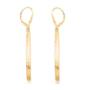 Italian 10K Yellow Gold Drop Hoop Earrings 2.60 Grams