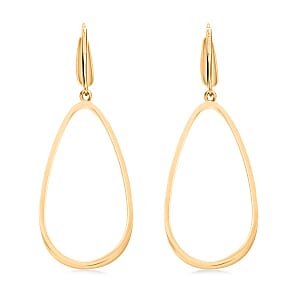 Italian 10K Yellow Gold Drop Hoop Earrings 2.60 Grams