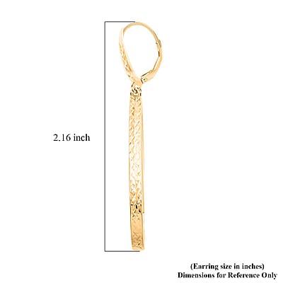 Italian 10K Yellow Gold Drop Hoop Earrings 2.60 Grams