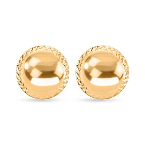 Cerchi Studs Italian 10K Yellow Gold Diamond-Cut Round Stud Earrings 1.43 Grams