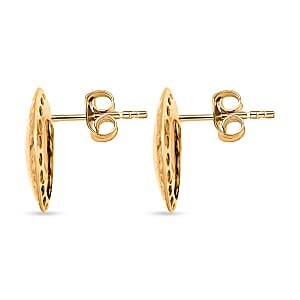 Cerchi Studs Italian 10K Yellow Gold Diamond-Cut Round Stud Earrings 1.43 Grams
