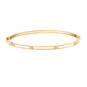 Italian 10K Yellow Gold Screw Bangle Bracelet with Hinged Closure (7.00 In) 3.95 Grams