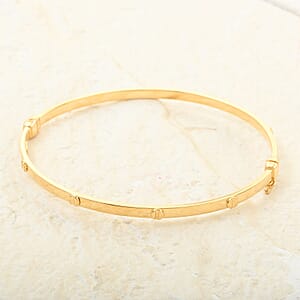 Italian 10K Yellow Gold Screw Bangle Bracelet with Hinged Closure (7.00 In) 3.95 Grams
