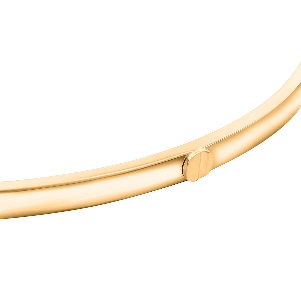 Italian 10K Yellow Gold Screw Bangle Bracelet with Hinged Closure (7.00 In) 3.95 Grams image number 2