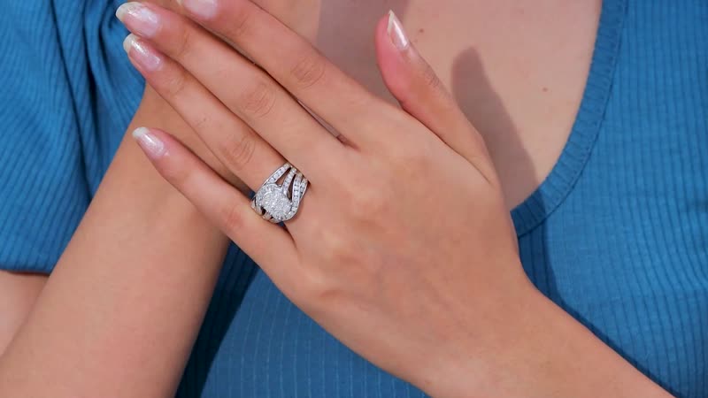 Doorbuster Diamond Ring in Platinum Over Sterling Silver (Size 6.0) 1.90 ctw