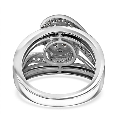Diamond Ring in Platinum Over Sterling Silver (Size 6.0) 2.00 ctw