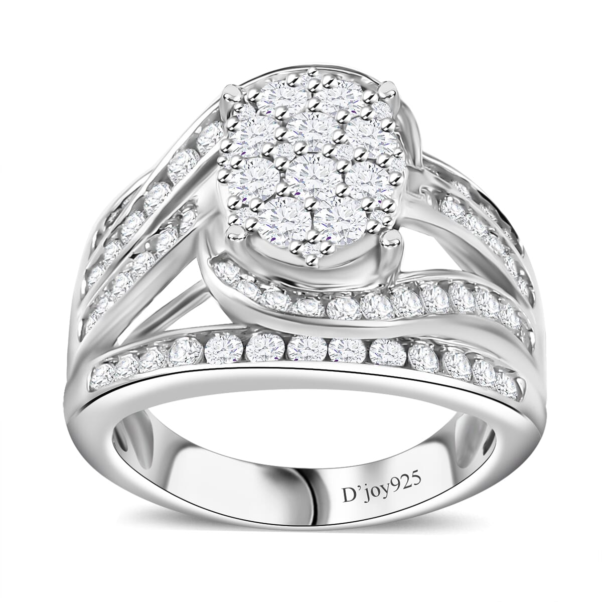 Diamond Ring in Platinum Over Sterling Silver (Size 7.0) 2.00 ctw image number 0