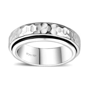 Speedy Spinner Fidget Ring for Anxiety, Stress Relieving Anxiety Band Ring in Platinum Over Sterling Silver (Size 10.0) 7.10 Grams