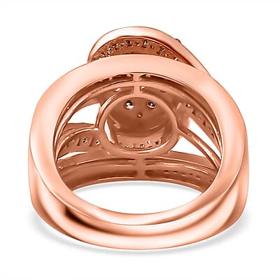 Natural Champagne Diamond Ring in Vermeil Rose Gold Over Sterling Silver (Size 6.0) 2.00 ctw