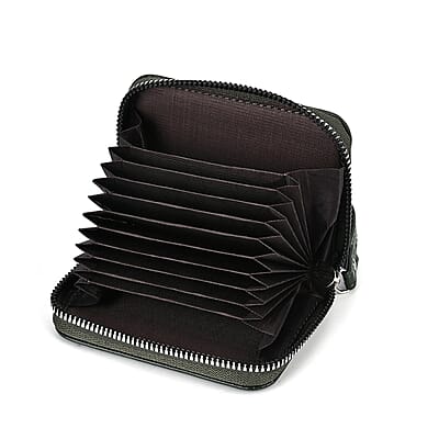 Black, Brown, Red, Navy and Green Faux Leather Set of 5 Card Holder with Wrist Strap
