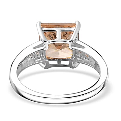 D'Joy Simulated Champagne Diamond 4.25 ctw Ring in Sterling Silver (Size 10.0)