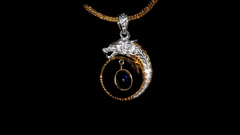 Doorbuster Bali Legacy Blue Star Sapphire (DF) 4.50 ctw Tulang Naga Chain Dragon Necklace 20 Inches in 22K Vermeil Yellow Gold Over and Sterling Silver