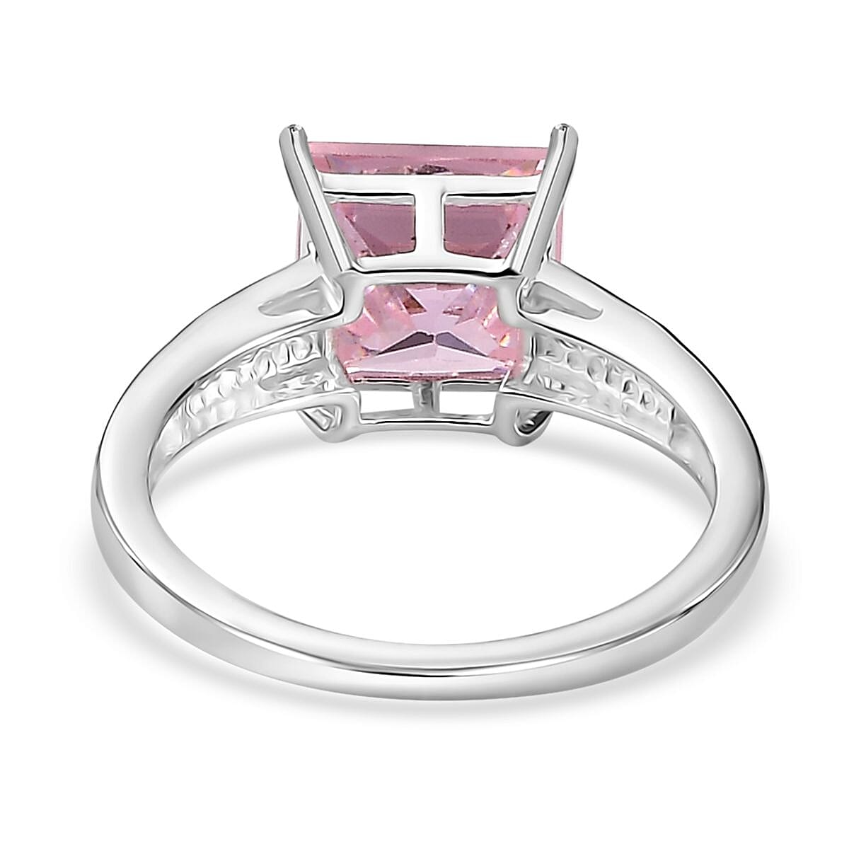 D'Joy Simulated Pink Sapphire 4.50 ctw Ring in Sterling Silver (Size 6.0)  image number 4