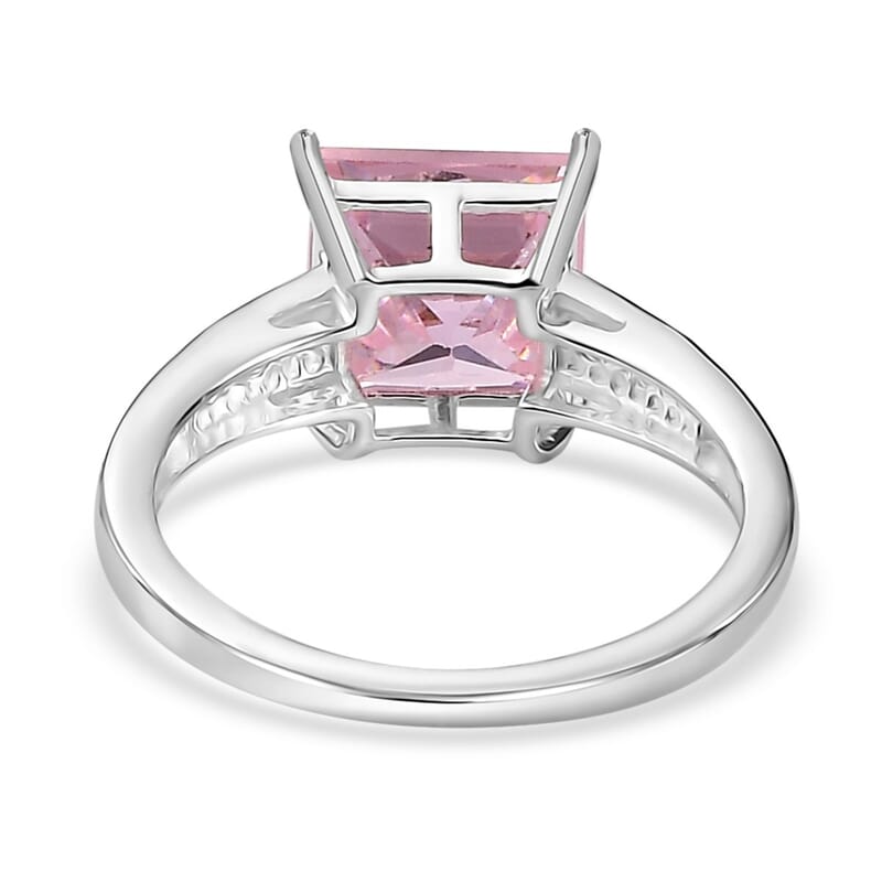 D'Joy Simulated Pink Sapphire 4.50 ctw Ring in Sterling Silver (Size 8.0) 