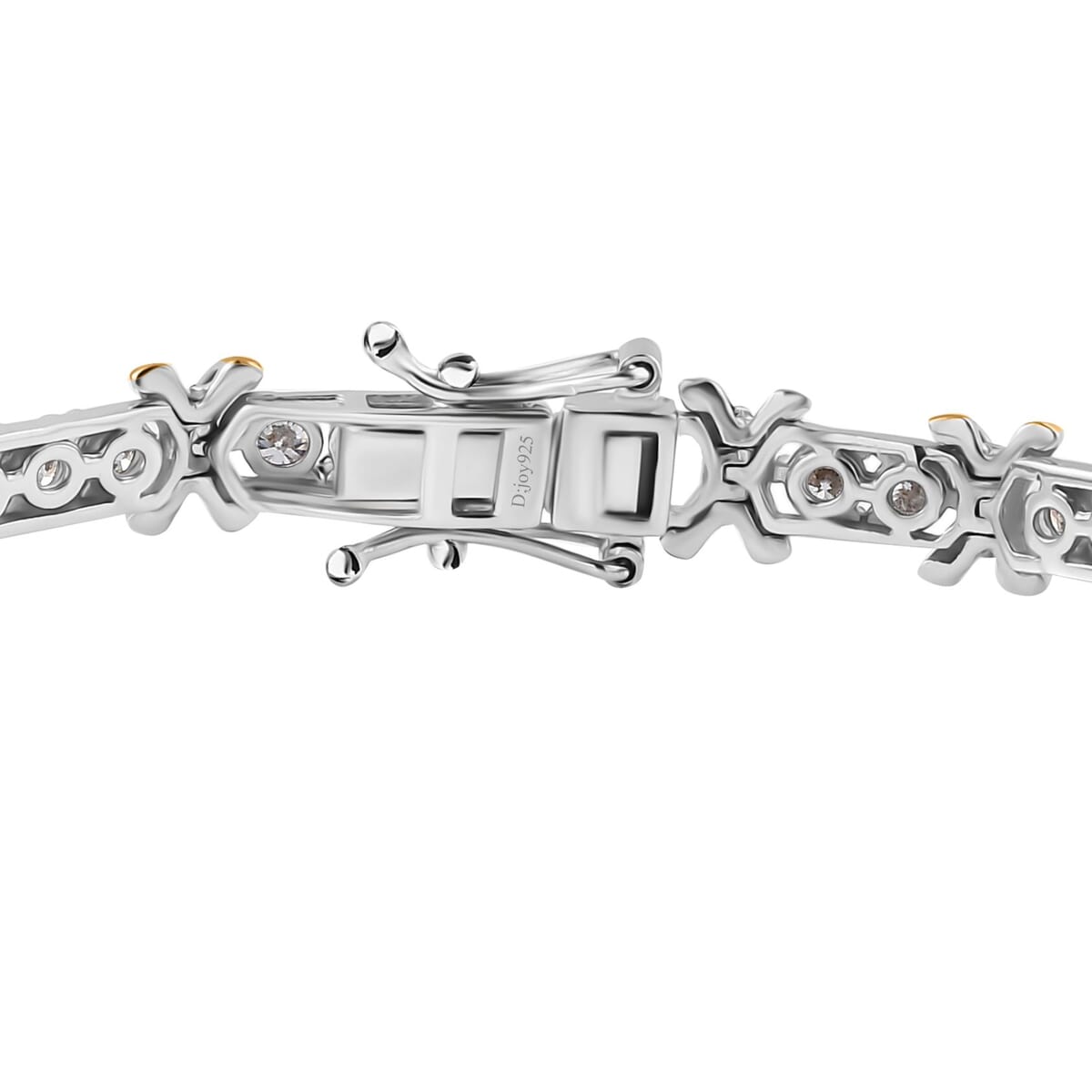 Moissanite XO Bracelet in Vermeil YG and Platinum Over Sterling Silver (7.25 In) 4.40 ctw image number 3