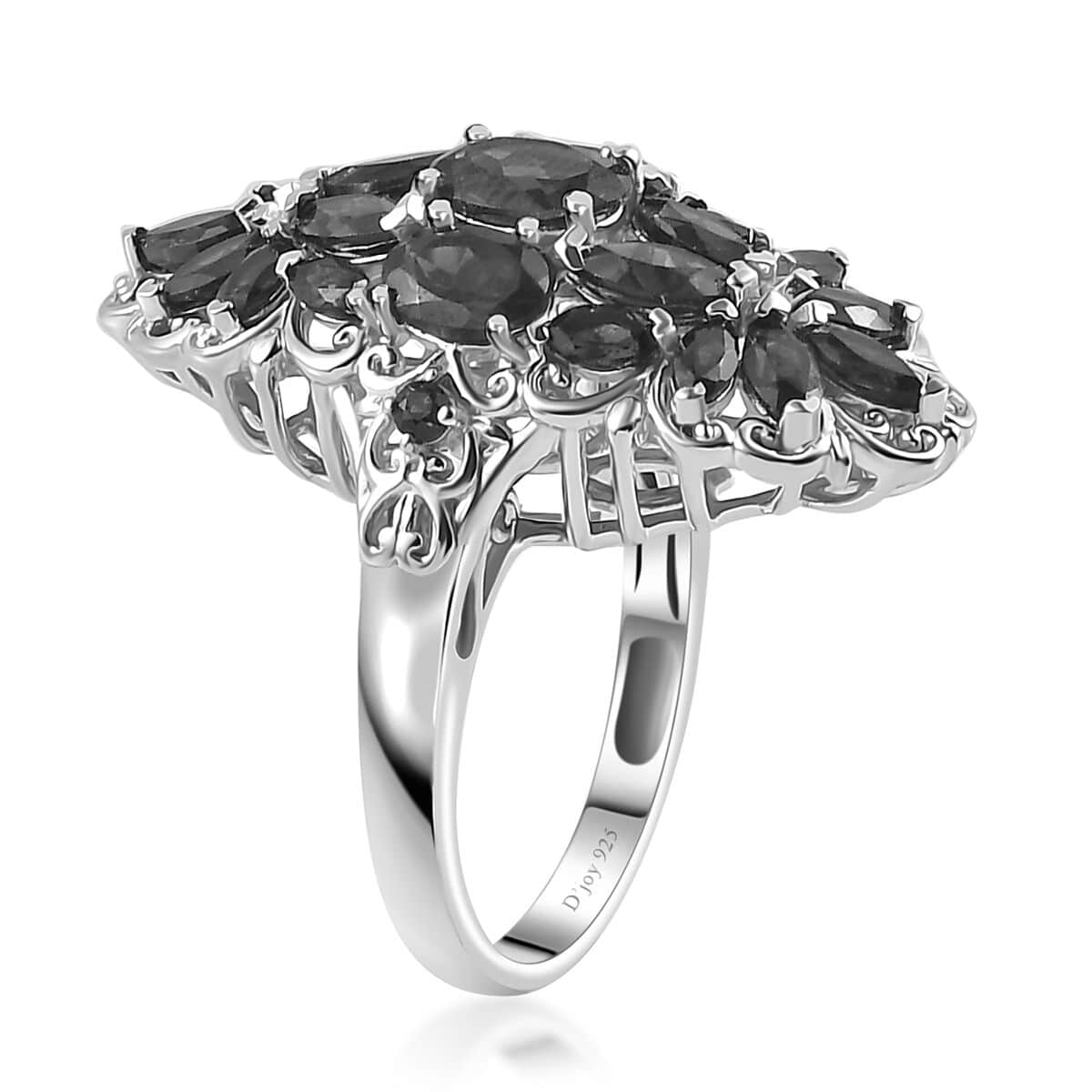 Mozambique Garnet Floral Ring in Platinum Over Sterling Silver (Size 5.0) 5.60 ctw image number 3