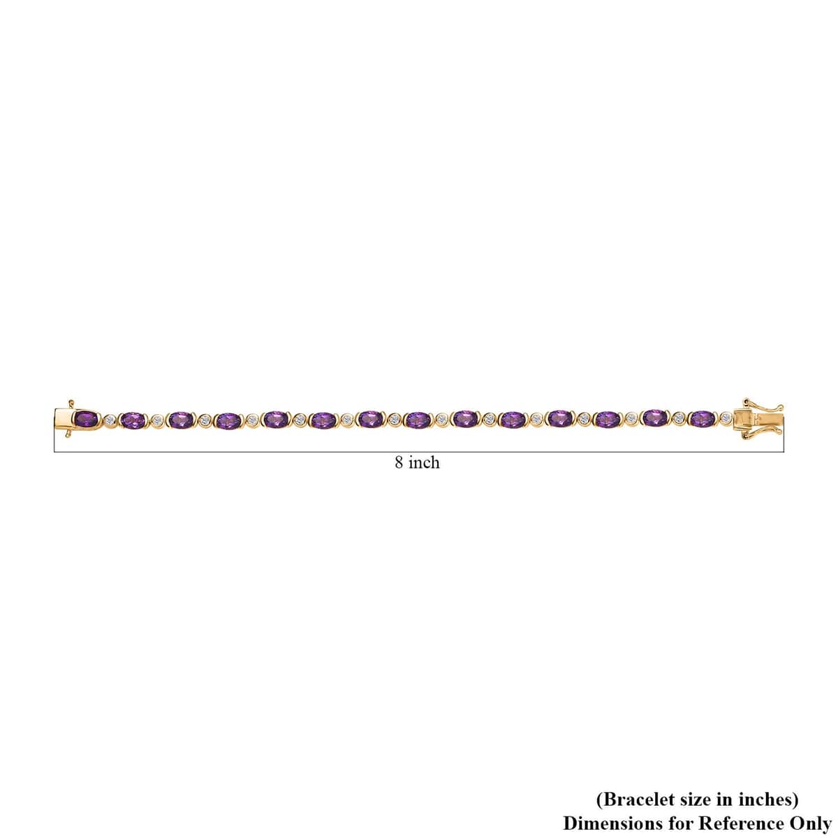 Uruguayan Amethyst and Moissanite Bracelet in Vermeil Yellow Gold Over Sterling Silver (6.50 In) 6.50 ctw image number 4