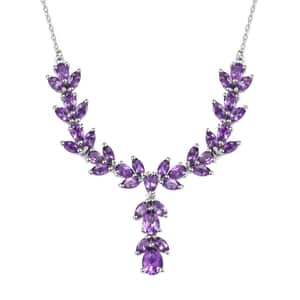 Uruguayan Amethyst Necklace 18-20 Inches Platinum Over Sterling Silver 6.50 ctw