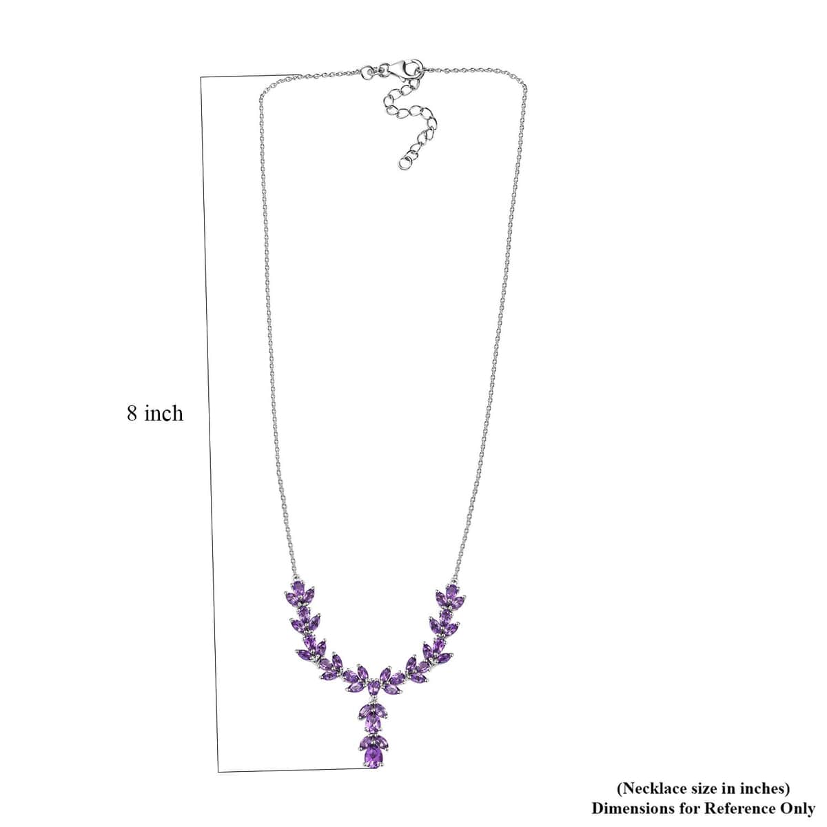 Uruguayan Amethyst Necklace 18-20 Inches Platinum Over Sterling Silver 6.50 ctw image number 5