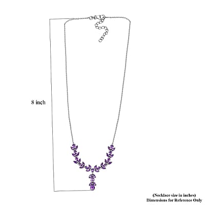 Uruguayan Amethyst Necklace 18-20 Inches Platinum Over Sterling Silver 6.50 ctw