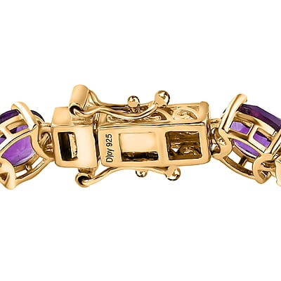Premium Moroccan Amethyst and Chrome Diopside Bracelet in 18K Vermeil Yellow Gold Over Sterling Silver (6.50 In) 16.50 ctw