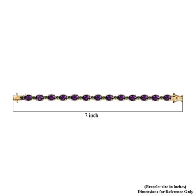 Premium Moroccan Amethyst and Chrome Diopside Bracelet in 18K Vermeil Yellow Gold Over Sterling Silver (6.50 In) 16.50 ctw