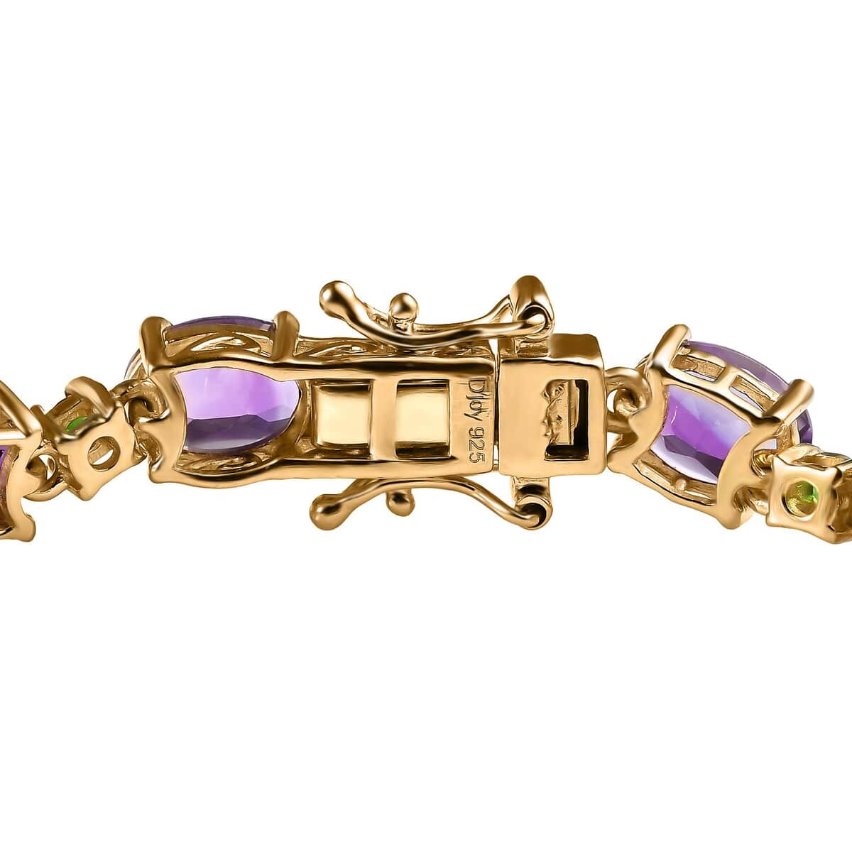 Premium Moroccan Amethyst and Chrome Diopside Bracelet in 18K Vermeil Yellow Gold Over Sterling Silver (7.25 In) 19.00 ctw image number 3