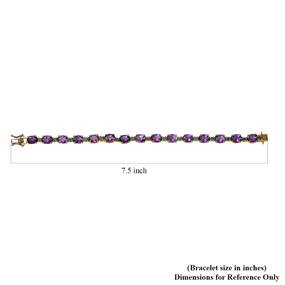 Premium Moroccan Amethyst and Chrome Diopside Bracelet in 18K Vermeil Yellow Gold Over Sterling Silver (7.25 In) 19.00 ctw image number 4