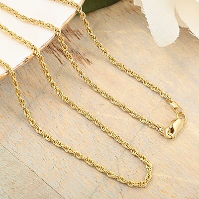 14K YG 1.5mm Rope Chain Necklace 1.60 Grams