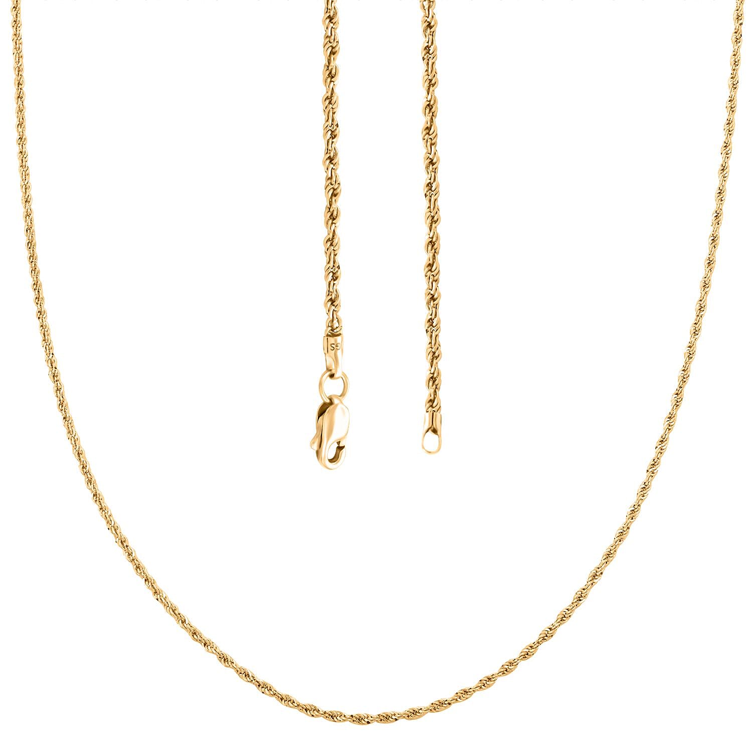 14K YG 1.5mm Rope Chain Necklace 1.60 Grams