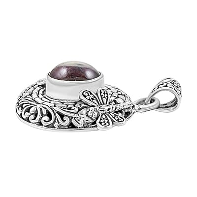 Bali Legacy Indian Star Ruby Dragonfly Pendant in Sterling Silver 6.15 ctw