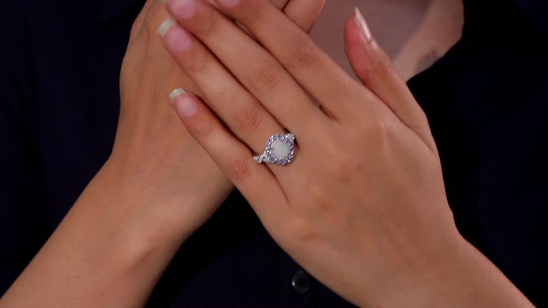 Premium Ethiopian Welo Opal, Multi Gemstone Halo Ring in Platinum Over Sterling Silver (Size 10.0) 2.15 ctw