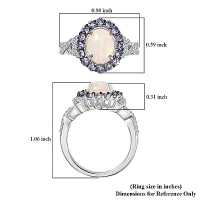Premium Ethiopian Welo Opal and Multi Gemstone Infinity Halo Ring in Platinum Over Sterling Silver (Size 10.0) 2.15 ctw