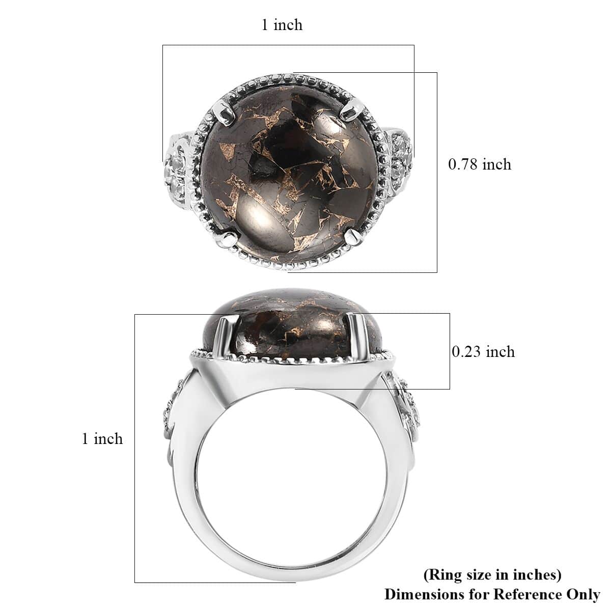 Matrix Silver Shungite, White Zircon Ring in Stainless Steel (Size 10.0) 10.00 ctw image number 5