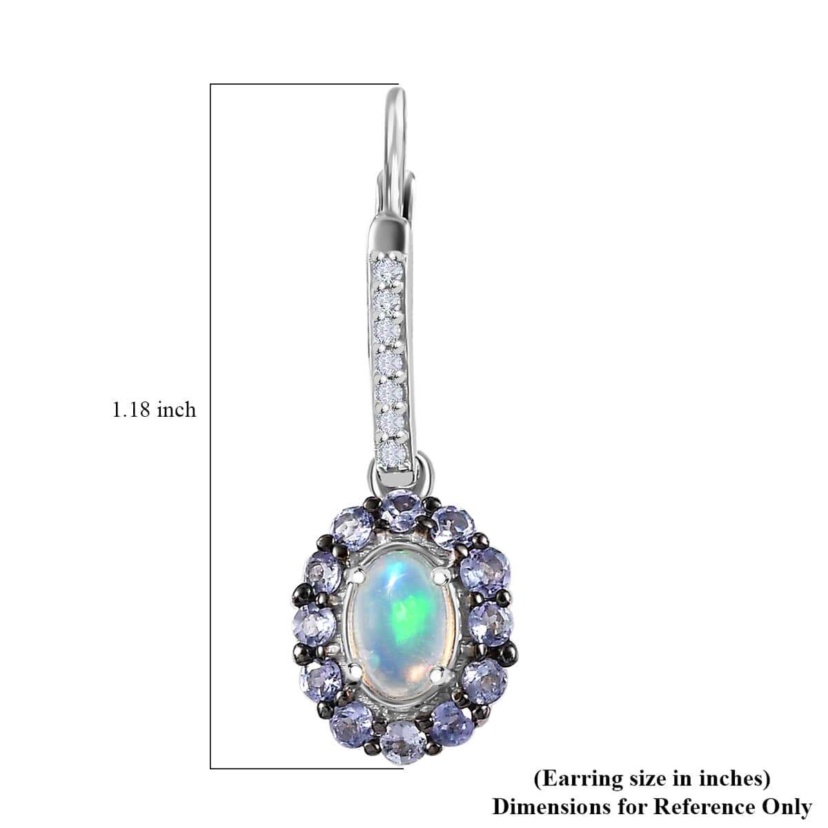 Pemium Ethiopian Welo Opal and Multi Gemstone Lever Back Earrings in Platinum Over Sterling Silver 1.65 ctw image number 5