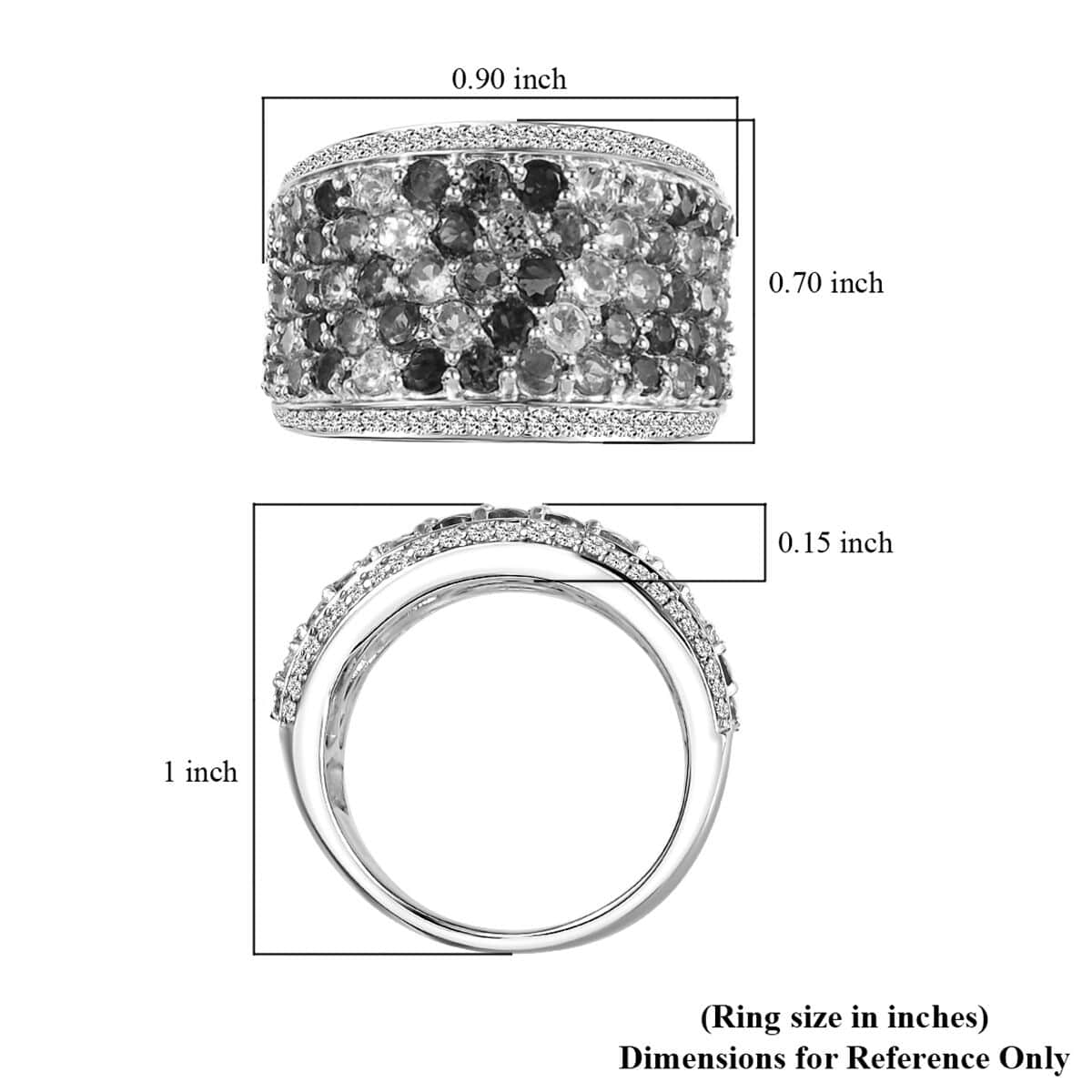 Multi-Tourmaline and White Zircon Ring in Rhodium Over Sterling Silver (Size 10.0) 4.20 ctw image number 5