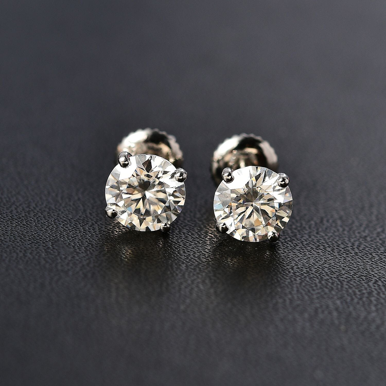 Moissanite 1.90 ctw Solitaire Stud Earrings in 950 Platinum
